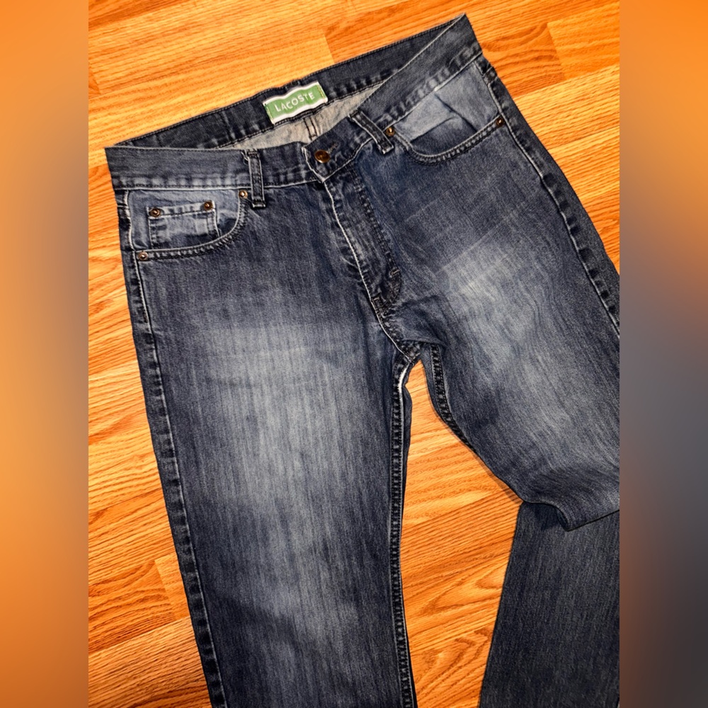 Lacoste Men's Faded Blue Straight Jeans